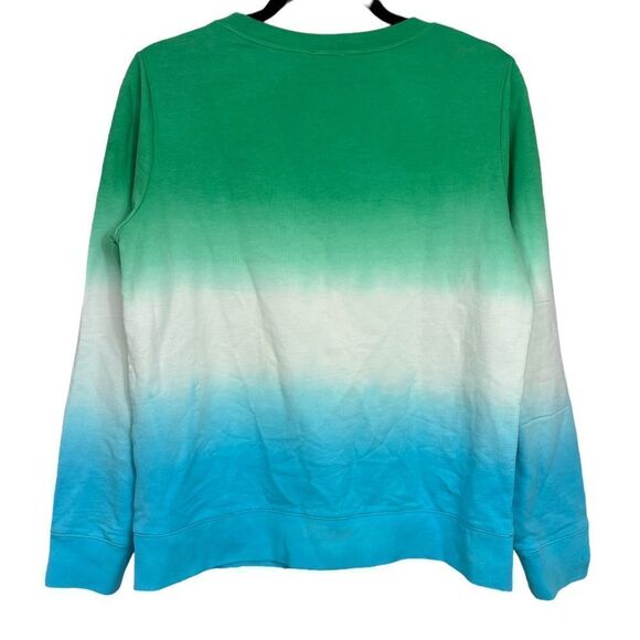 J crew dip dye blue green lightweight sweatshirt size small - Picture 2 of 8